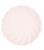 Plastikfreie Zuckerrohr-Teller - rosa - 22,9 cm - 6 Stück
