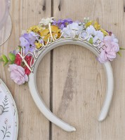 Bride to Be Haarreif mit bunten Kunstblumen