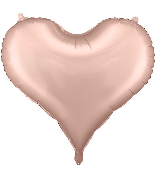 Großer Satin-Folienballon "Herz" - rosegold - 75 cm