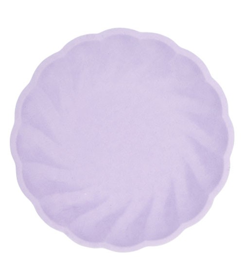 Plastikfreie Zuckerrohr-Teller - lavendel - 22,9 cm - 6 Stück